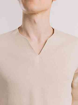 Мужская рубашка бежевая с длинным рукавом Pobedov Horizon Киев