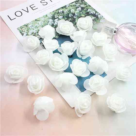 Головки троянд штучні 50 штук 3 см білий Київ