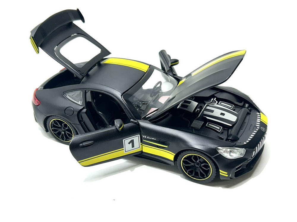 Машина Автосвит Mercedes SL-class инерционная открываются двери капот багажник 20см Черная с желтым (AP-1840) Чернигов - изображение 2
