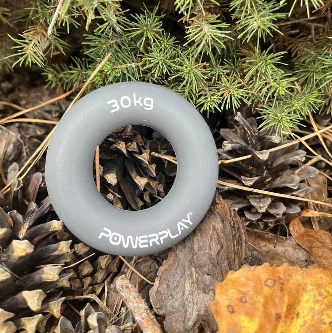 Еспандер кистьовий силіконовий PowerPlay PP-4324 Hand Grip Ring X-Hard 30 кг. Сірий Каменское - изображение 9