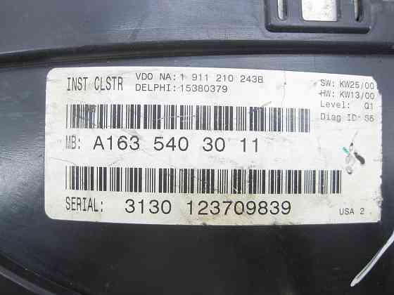 Mercedes-Benz  A1635403011 Щиток - панель приладів для дизельних авто в км ML W163 Одеса