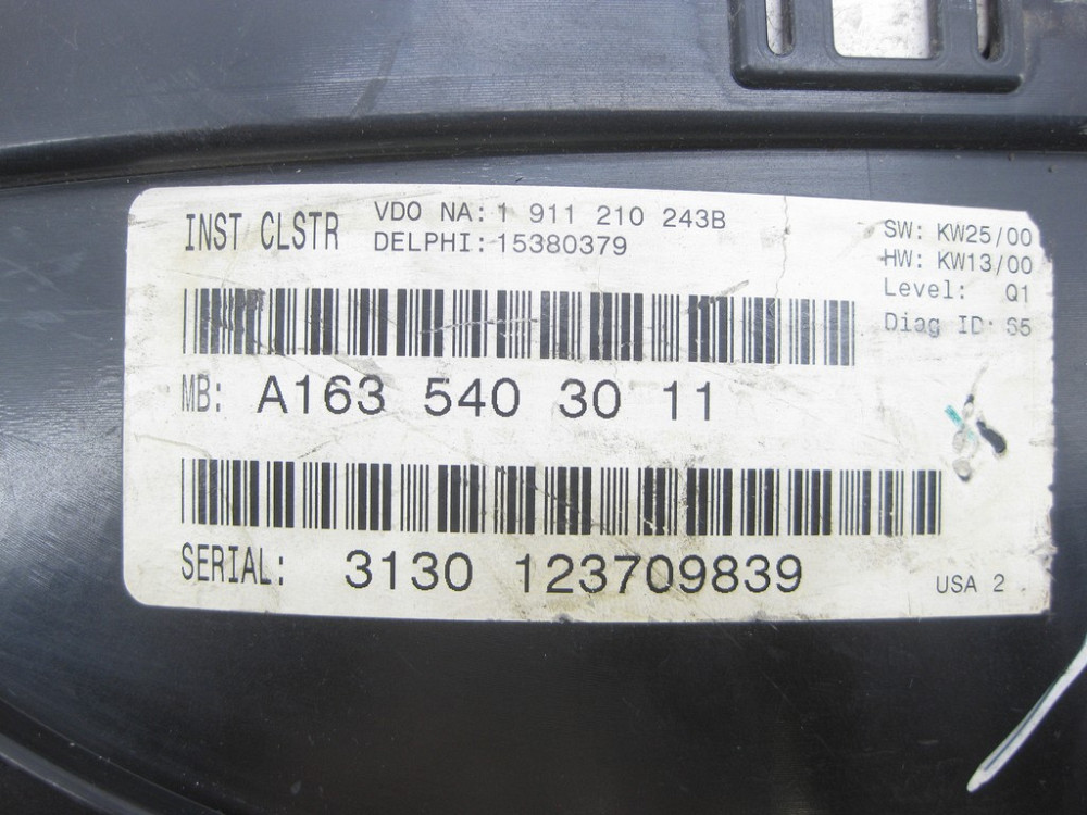 Mercedes-Benz  A1635403011 Щиток - панель приладів для дизельних авто в км ML W163 Одеса - фото 5