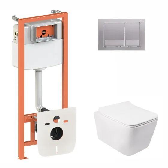 Готове рішення Qtap для ванної кімнати: підвісний унітаз Crow Rimless 520х360х290 + комплект інсталяції Nest 4 в 1 (квадратна Київ