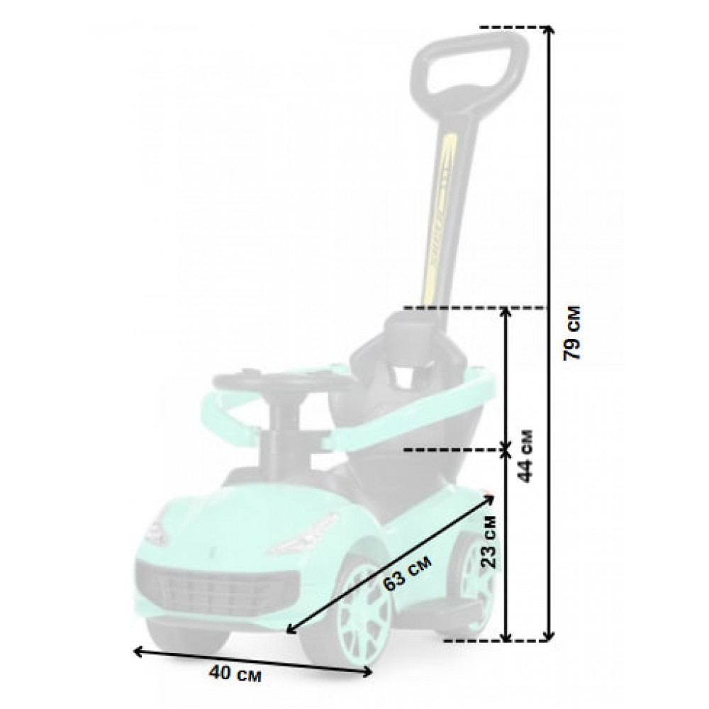 Дитяча машинка каталка толокар з ручкою SPOKO SP-608 для дітей Синій Київ - фото 7