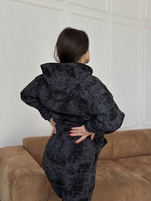 Теплый костюм женский мраморный принт на флисе S/M Харьков - изображение 6