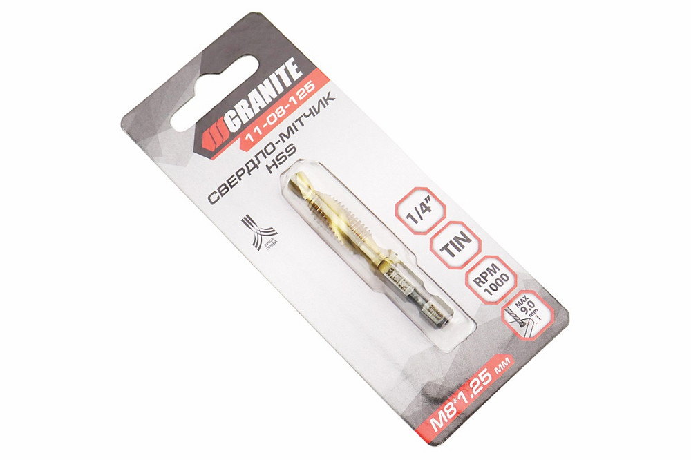 Свердло-мітчик по металу M8x1,25мм HSS DIN338 11-08-125 Київ - фото 1