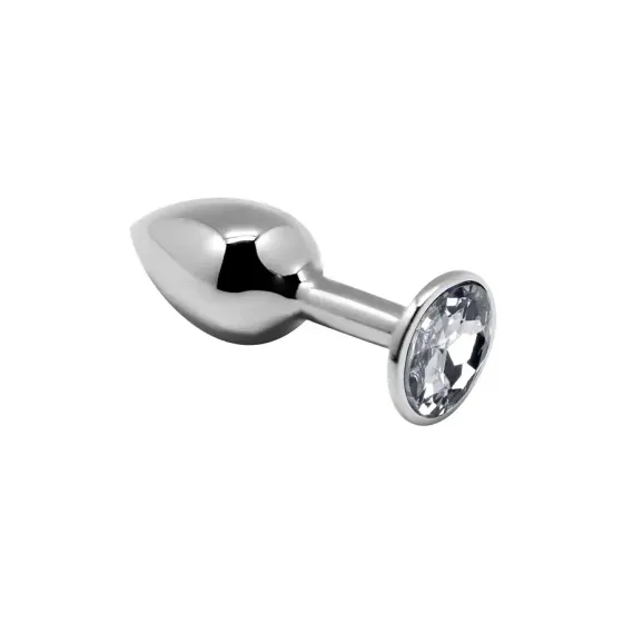 Металева анальна пробка з кристалом Alive Mini Metal Butt Plug White S Львів