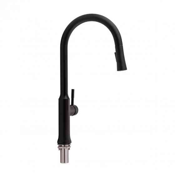 Змішувач для кухні Qtap Baruska з висувним виливом QTBAR9137103UB Black Matt чорний Київ