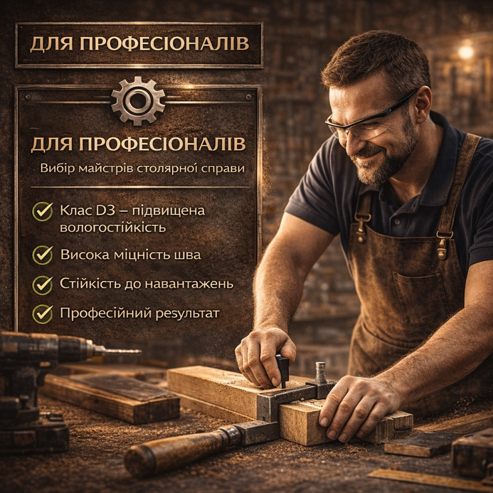 Клей ПВА D3 SkyLine 10 кг столярний підвищеної водостійкості промисловий для виробництва меблів, термостійкий до +100°С Харків - фото 8