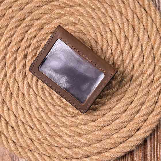 Удобная обложка на автодокументы в винтажной коже Украина GRANDE PELLE 16710 Коричневая Киев