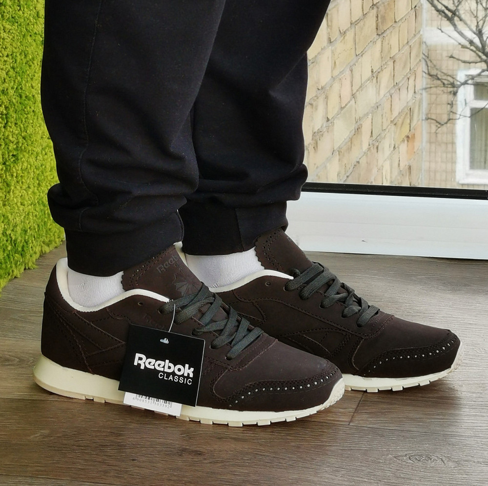 Мужские Кроссовки Reebok Classic Коричневые Рибок Нубук (размеры: 41,42,43,44,45) Днепр - изображение 6