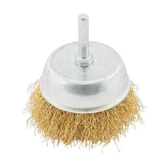 MASTERTOOL Щітка торцева MASTERTOOL з латунованого рифленого дроту Ø 75 мм зі стрижнем ¼" 19-74 Коломия