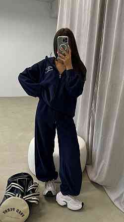 Жіночий прогулянковий костюм-двійка: кофта та штани з турецької двонитки Синій, 46/48 Одеса