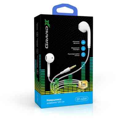 Навушники Grand-X EP-63W White (EP-63W) Вінниця
