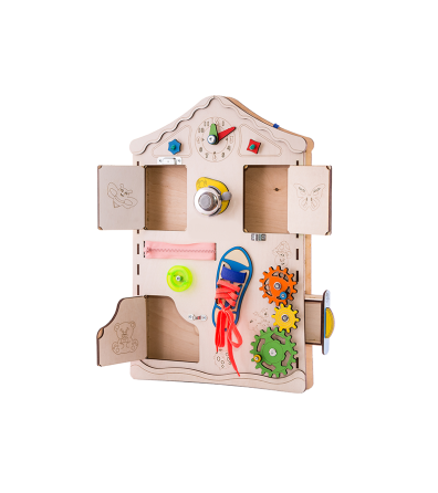 Дитяча дошка будиночок розвиваюча. Бізіборд D008, 38х56х6 Вінниця