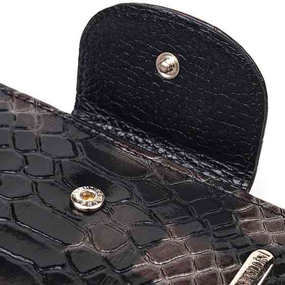 Вместительный вертикальный женский кошелек из натуральной кожи с тиснением под змею CANPELLINI 21676 Разноцветный Киев