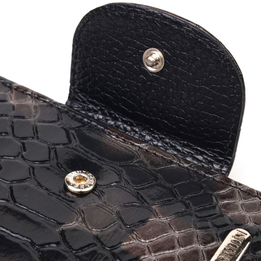 Вместительный вертикальный женский кошелек из натуральной кожи с тиснением под змею CANPELLINI 21676 Разноцветный Киев - изображение 5