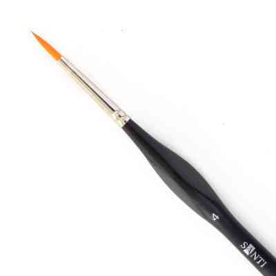 Кисточка для рисования Santi синтетика Sensation, короткая изогнутая ручка, лайнер, №4 (310776) Винница