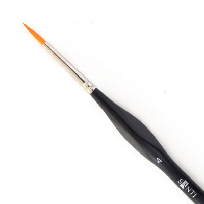 Пензлик для малювання Santi синтетика Sensation, коротка вигнута ручка, лайнер, №4 (310776) Вінниця - фото 2