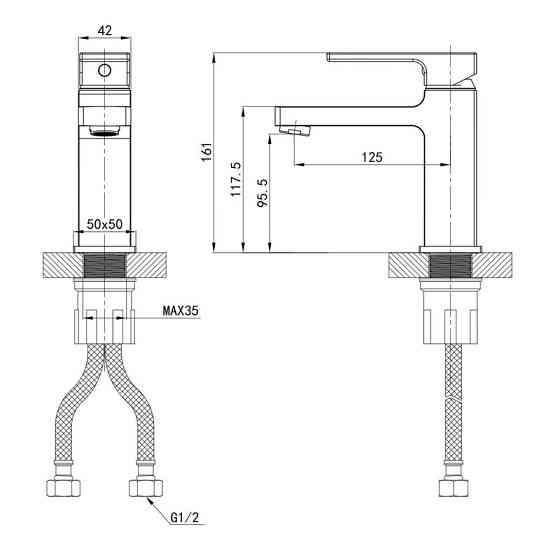 Змішувач для умивальника Mixxus Premium DANTE 001 NUT White-Chrome   ( MI6792 ) 33317 Харків
