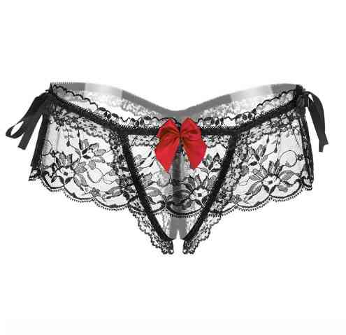 Стрінги з розрізом чорні - розмір універсальний (на резинці),15% нейлон, 85% поліестер Київ