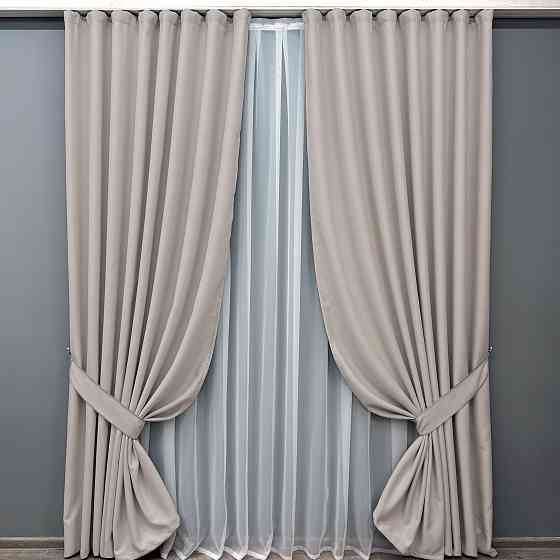 Комплект штор VR-Textil Блекаут двосторонній Scandi № 1901ш Світло-бежевий 200х250 см 2 шт (39-960) Київ