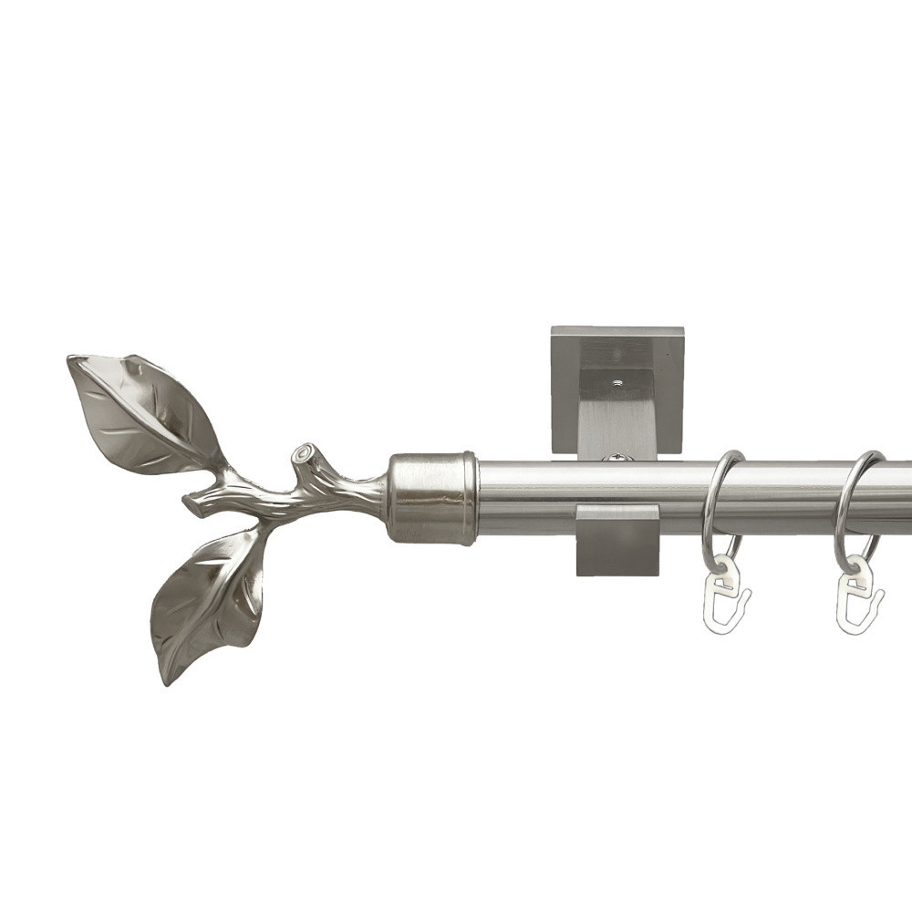 Карниз Orvit Листок Троянди металевий однорядний техно гладка труба кільце металеве Нержавіюча Сталь 25 мм 160 см (00-00026489) Львів - фото 1