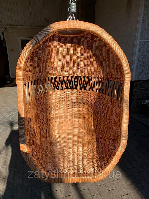 Плетеное кресло-кокон из лозы подвесное  на цепочке Киев - изображение 4