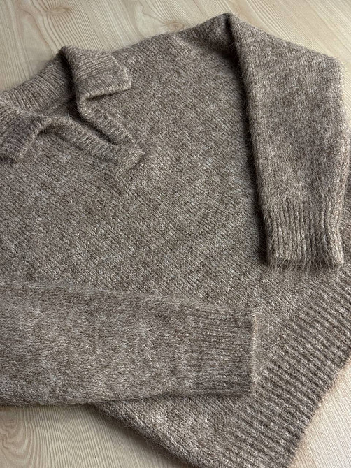 Свитер женский A-N 19-1 с воротником поло теплый свободный, бежевый, one size Киев - изображение 12