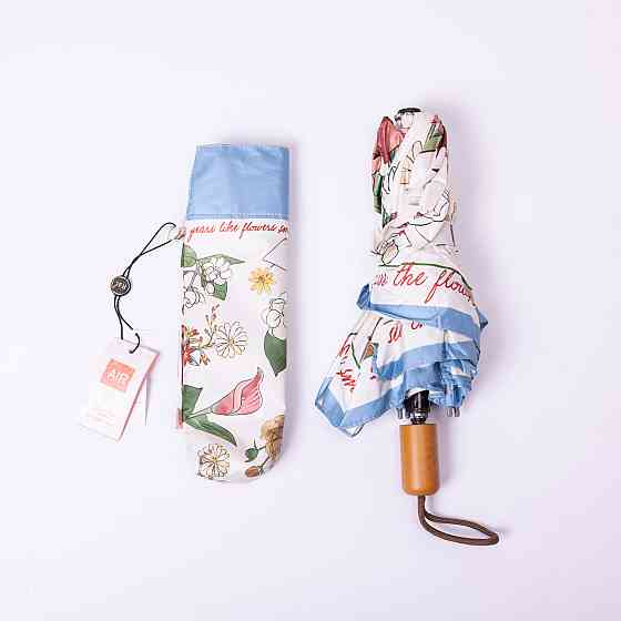 Yiwu Парасолька механічна елегантна з принтом міцна надійна з поліестеру діаметр 99 см Синій HP Коломия