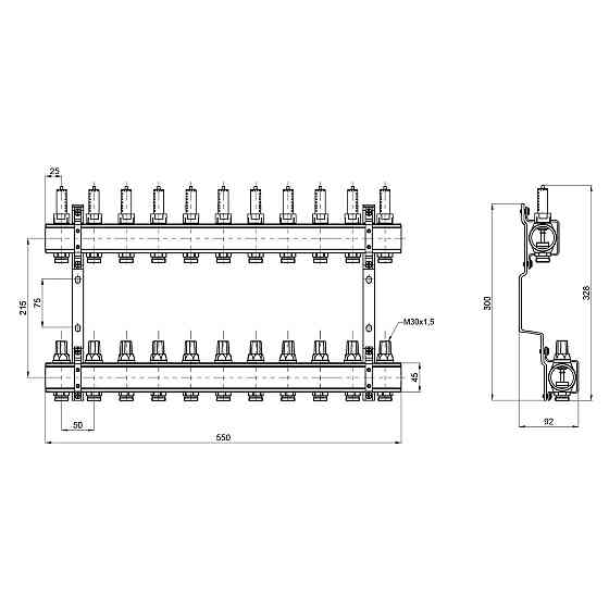 Колектор із витратами Thermo Alliance Forte 1" 11 виходів SF001W11 Київ