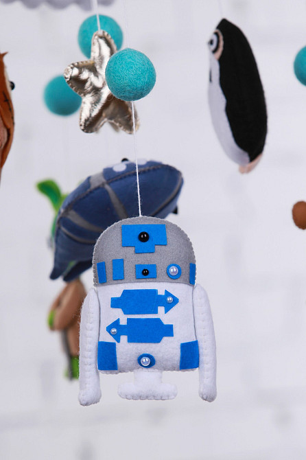 Дитячий мобіль на ліжечко для немовлят WooolyWool «Прибульці» Київ - фото 5