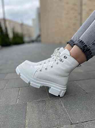 Mermaid Черевики жіночі Mermaid білі натуральна шкіра зима висота 13 см (5167) Коломия