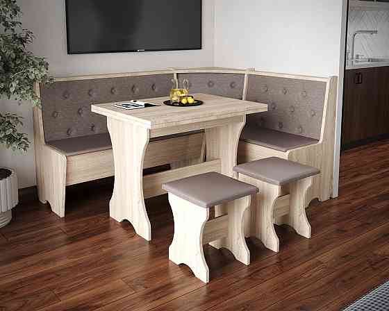 Табурет с мягким сиденьем, табуретка на кухню Ткань Бонус новая (светло коричневый) ДСП Дуб Сонома Львов