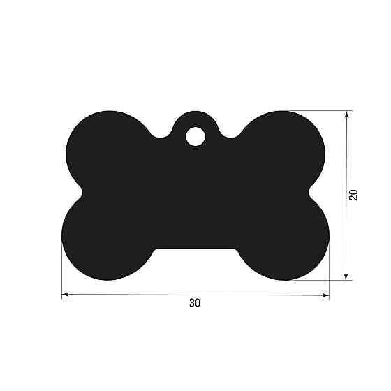 Адресник для собаки Black 38x25мм Київ