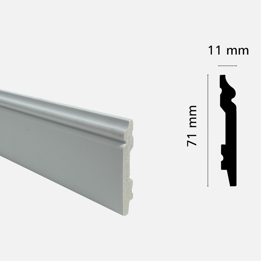 Плінтус з дюрополімеру GRANT DECO DSK-7111-1 (71 мм*11 мм) 2,4 м Киев - изображение 2