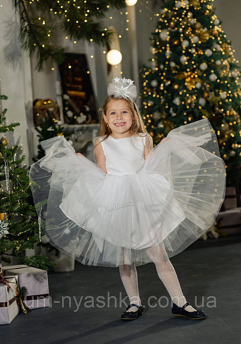 Белое платье со съёмным шлейфом 116-128 Кривой Рог - изображение 6