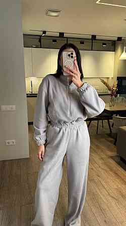 Жіночий повсякденний теплий комбінезон із флісу Сірий Одеса