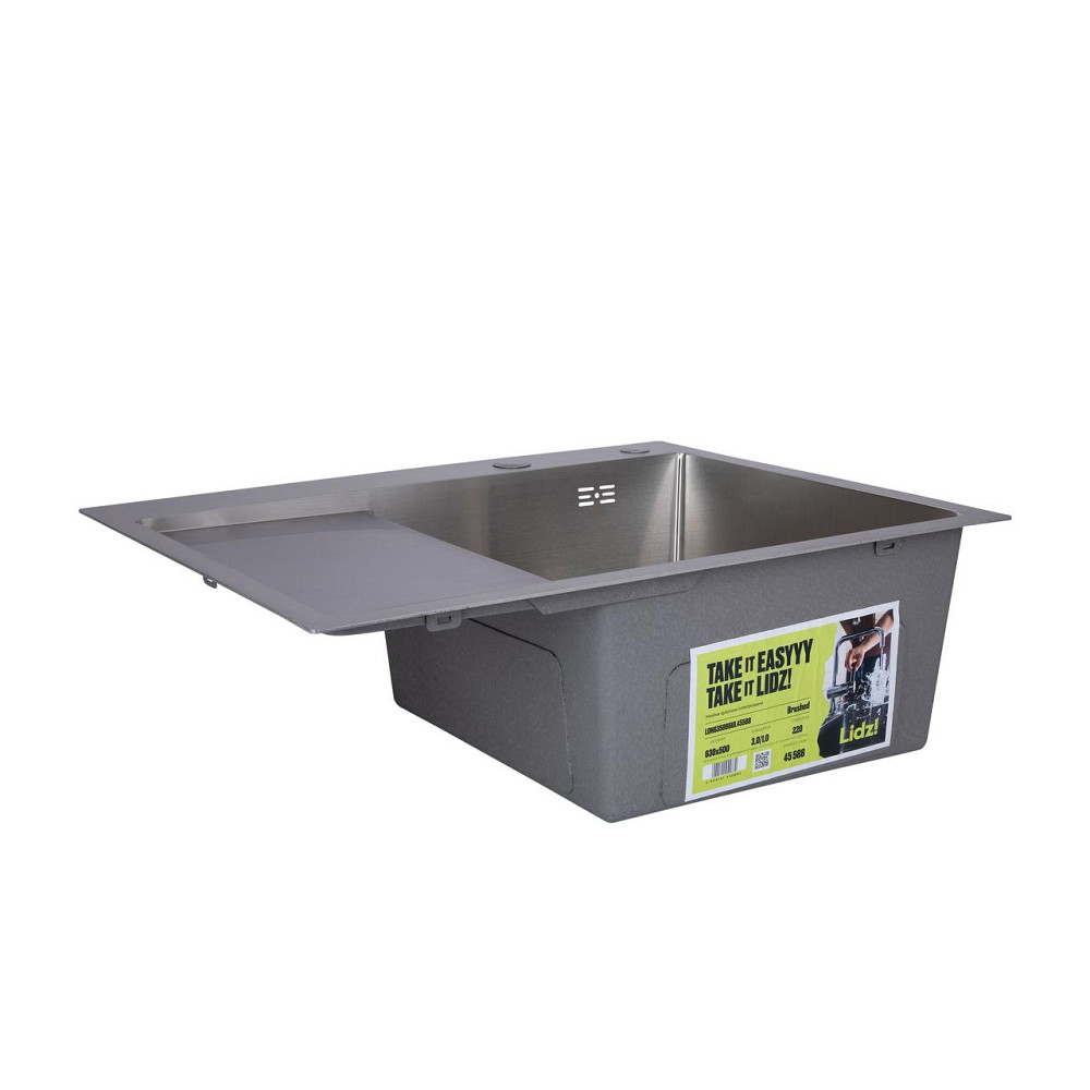 Мийка для кухні інтегрована Lidz Handmade H6350L крило зліва (LDH6350BRUL45588) Brushed Steel 3,0/1,0 мм Київ - фото 3