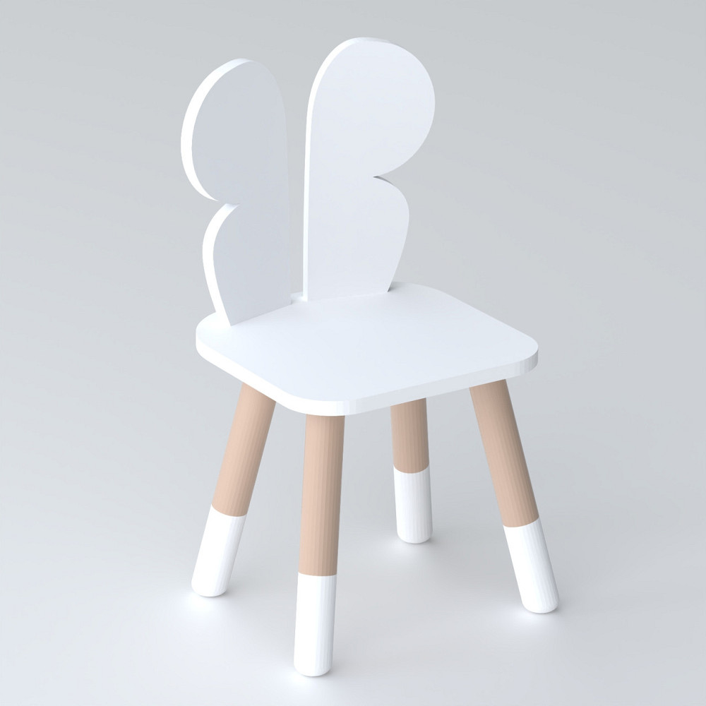 Дитячий стільчик метелик 26.5х26х25см, стілець у дитячу кімнату до 7 років, білий Київ - фото 1