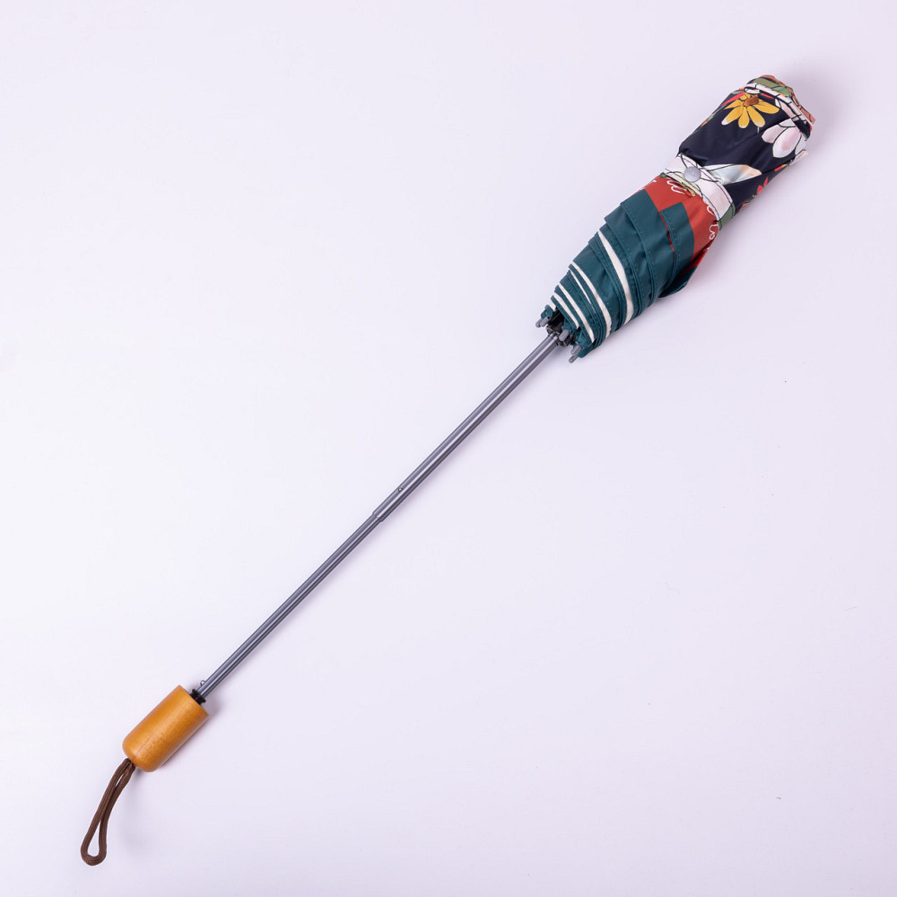 Yiwu Парасолька механічна елегантна з принтом міцна надійна з поліестеру діаметр 99 см Чорний H Коломия - фото 2