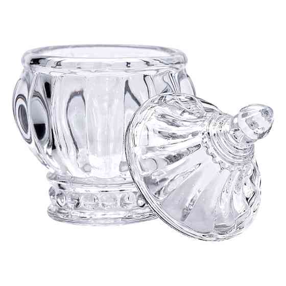 Цукорниця з кришкою Ø8.5 см ваза цукорниця кругла скляна HP-4-107 Коломия