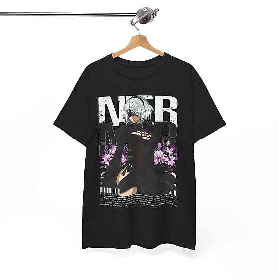 Футболка з аніме принтом Ніер Аутомата Йорха Аніме оверсайз (S/M/L) Чорний AnimeJ0525 Дніпро