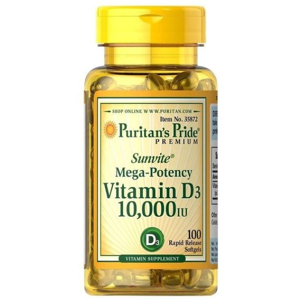 Вітамін D3 Puritan's Pride Vitamin D3 10000 IU 100 Softgels Луцьк - фото 1