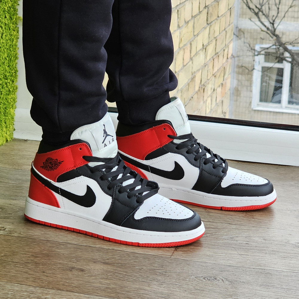 Высокие Термо Кроссовки Nike AIR Jordan Белые Красные Мужские Джордан Найк Еврозима (размеры: 41,42,43,44,45) Днепр - изображение 6