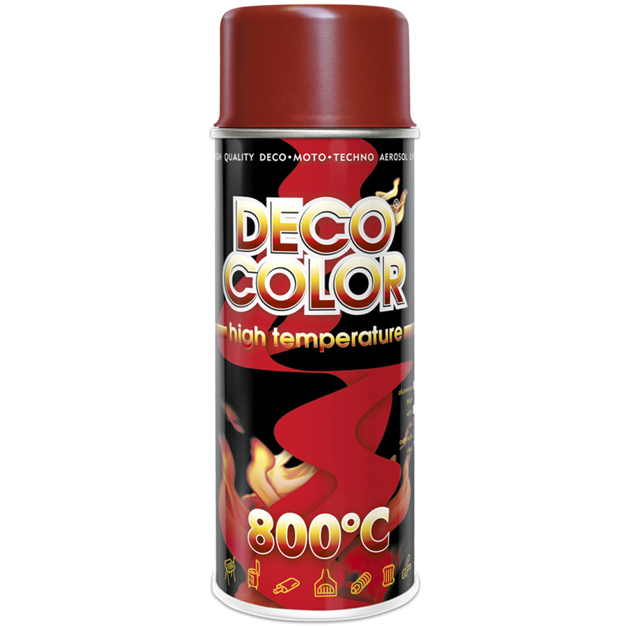 Термостойкая аэрозольная краска DecoColor 800*C, красный, 400мл Киев - изображение 1