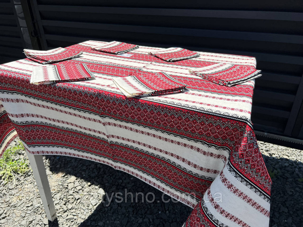 Вишита скатертина на подарунок з серветками Київ - фото 6