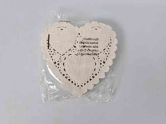 Салфетка ажурная в форме сердца Ф10(100шт) Бежевый (1 пачка) Харьков