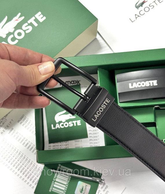 Мужской набор, ремень с двумя пряжками Lacoste (989-1) Киев - изображение 7