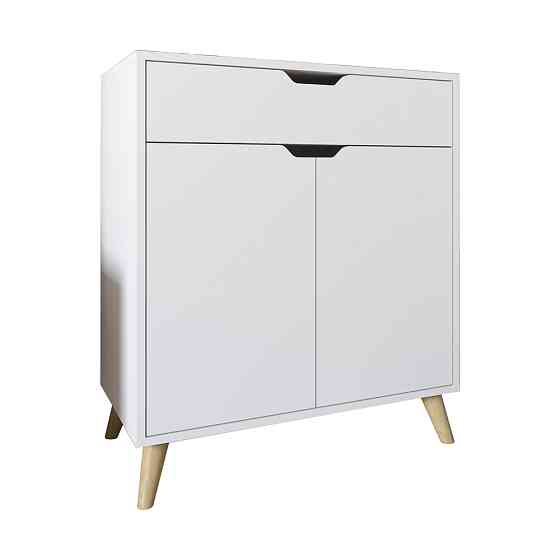 Комод в гостиную с ножками в цвете Орех светлый М-ЗОН Борн 750 Нимфеа Альба (белый) (MZN-031047) Львов